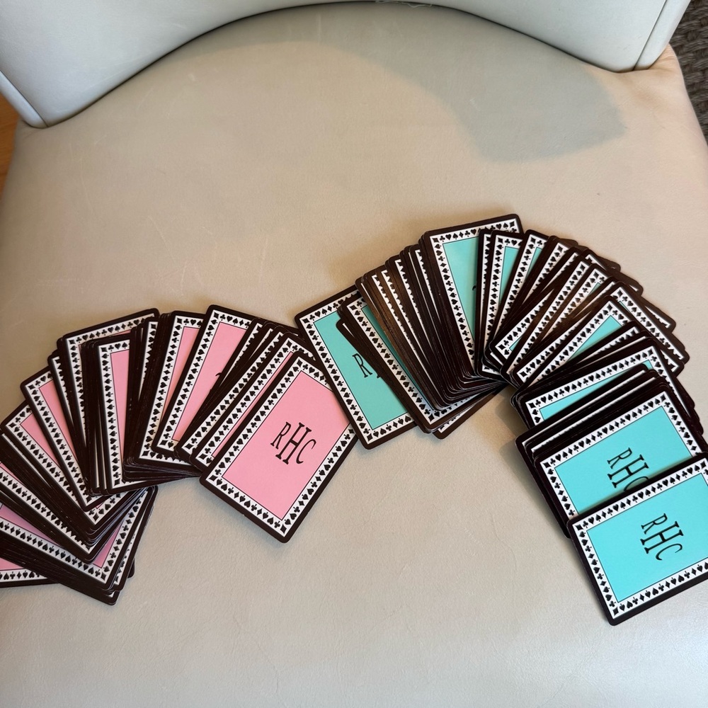 TIFFANY & CO. Playing Card Set Pink and Blue RHC or RCH Monogrammed Personalized - Picture 9 of 11